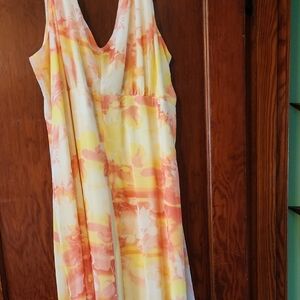 Lane Bryant Orange Yellow Sleeveless Maxi Sundress